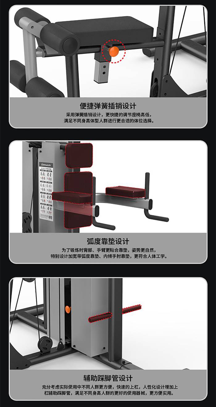 室内健身器材-三人站综合训练器 SH-G5203 室内健身器材-三人站综合训练器 SH-G5203