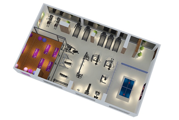 120平方健身房配置方案-广西开元体育健身器材有限公司